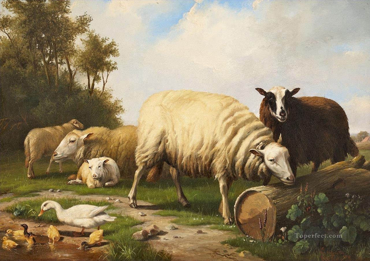 Eugene Verboeckhoven Schafe und Enten Schaf Ölgemälde